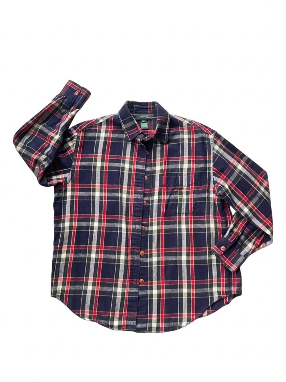 Lauren Ralph Lauren Plaid Flannel Button-Down Shirt Blue Red Green White Large